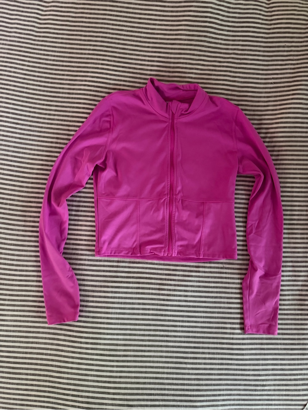 PINK Victoria's Secret Fuchsia Cropped Bomber Jacket size MEDIUM